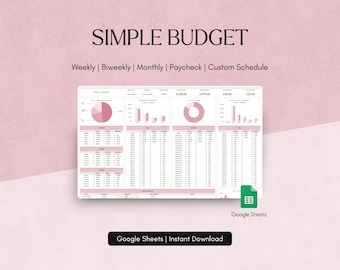 Simple Budget Spreadsheet: Google Sheets Personal Finance (Digital Download)