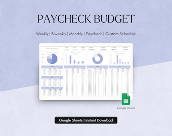 Paycheck Budget Spreadsheet: Google Sheets Personal Finance (Digital Download)