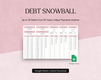 Debt Snowball Spreadsheet Google Sheets Debt Payoff Tracker Loan Planner Payment Organizer