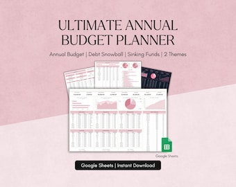 Ultimate Annual Budget Spreadsheet | Debt Snowball | Sinking Funds Tracker | Google Sheets | Personal Finance System | Beginner Friendly