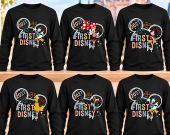 Disney First Family Vacation 2027 Shirt, Matching Family Trip Shirts, Custom Vacation Long Sleeve Tee, Kids First Trip Shirt