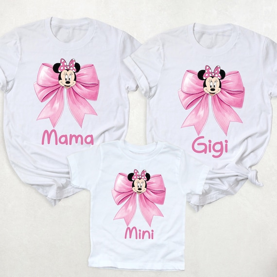 Disney Mama Mini Shirts Mommy me Outfits, Minnie Pink Bow shirt, Disney Nana Tshirt Matching Mom Me Shirt Mother Daughter Tee, Mom Day Shirt