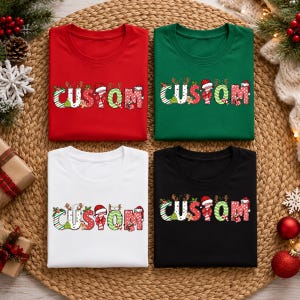 Custom Christmas Shirt, Girl Christmas Shirts, Christmas Name Shirt, Personalized Christmas Tee, Christmas Family Tshirt, Christmas Outfits