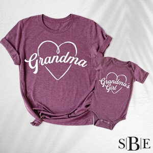 Grandma And Me Shirt, Grandmas Girl Shirt, New granddaughter Mothers Day Tshirt, Mother Daughter Tee, Mimis girl Outfit, Mommy and Me shirts image 7
