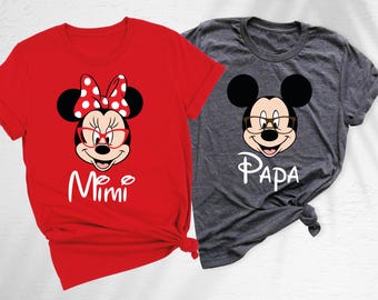 Disney Grandparents Shirt, Disneyworld Matching Shirts, Papa Mickey Shirt, Mimi Minnie Tshirt, Grandpa Disneyland Tee, Disney Grandma Outfit