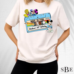 Disney Birthday Shirt 40th birthday Shirt, Retro Cassette Tee, Birthday Minnie Mickey Shirt Disney birthday squad Tee Disney limited edition