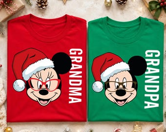 Christmas Grandma Shirt, Christmas Grandpa Shirt, Disney Christmas Grandparents Shirt, Nana Shirt Papa Shirt Mimi Shirt Christmas Grammy Tee