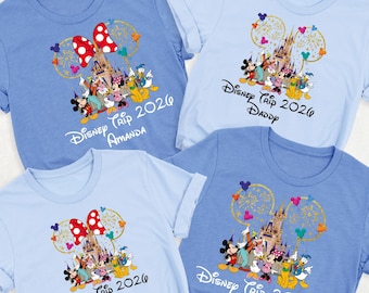Disney Trip Custom Shirts Family Disney Vacation Shirts 2026 Disneyworld Family Shirts Disney Group Matching Tshirt Mickey and Friends Shirt