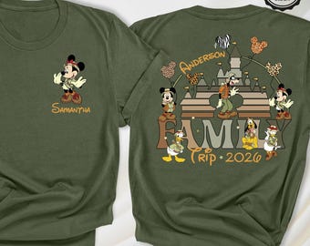 Custom Disney Characters Family Trip Shirt 2026 Animal Kingdom Shirts Disneyland Safari Trip Tshirt Matching Mickey And Friends Wild Tee
