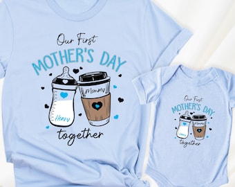 First Mothers Day Shirt Matching Mom Baby Tshirt 1st Mothers Day Mommy and Me Shirts Mother Boy Shirt Mama Mini Shirt New Mom Gift Tee