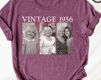 Vintage Birthday Shirt Custom Photo Shirts Vintage Photo And Year Tshirt Retro Birthday Shirts Custom Shirt With Picture Vintage Est Shirt