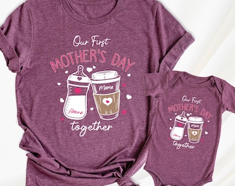 First Mothers Day Shirts Matching Mama Mini Shirt Mommy Baby Shirts New Mama Tshirt, Mother Daughter Tees Custom Mom Shirt Mom and Me Shirt
