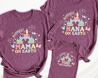 Disney Happiest On Earth Shirt Disney Family Trip Shirts Disneyland Vacation Tee Disney Mama Mini Shirt Disney Castle Shirt Nana Disney Tees