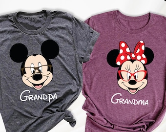 Grandma Minnie Shirt Disney Grandpa Tee Disney Trip Shirts, Custom Nana Papa Shirt, Grandparents Tshirt Mickey Minnie Tee Disneyland Shirt
