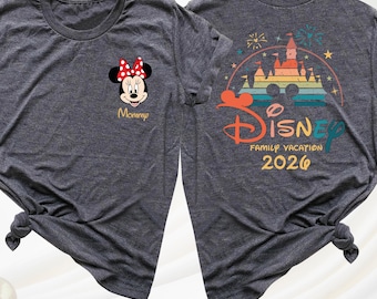 Disney Family Trip Shirt Matching Disneyland Shirts Disney Vacation Tee Disney Two Sided Tshirt Custom Disney Family Shirt Disney Castle Tee