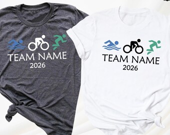 Triathlon Shirt, Custom Triathlon Team Tee 2026 Triathlon Shirts Swimming Biking Running Tshirt, Triathlete Outfit, Triathlon Support Shirt
