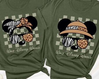 Disney Animal Kingdom Shirt Custom Disneyland Safari Trip Shirts Family Vacation Tshirt Walt Disneyworld Matching Tee, Mickey Minnie Shirt