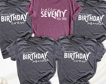 70th Birthday Shirt Birthday Crew Matching Shirts Seventy Birthday Party Tee, Nana Papa 70 Birthday Squad Tshirt, Custom Birthday Group Tee