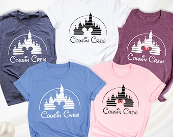 Disney Cousin Crew Matching Shirt Family Trip Disney Castle Shirts Mickey and Minnie Cousin Squad Tee, Disneyland Vacation Cousins Outfits