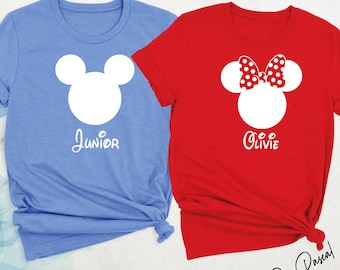 Personalized Disney Family Shirts Disneyland Vacation Tee Custom Name Disney Tshirt Women Men Disney Trip Shirts Matching Disney Group Shirt