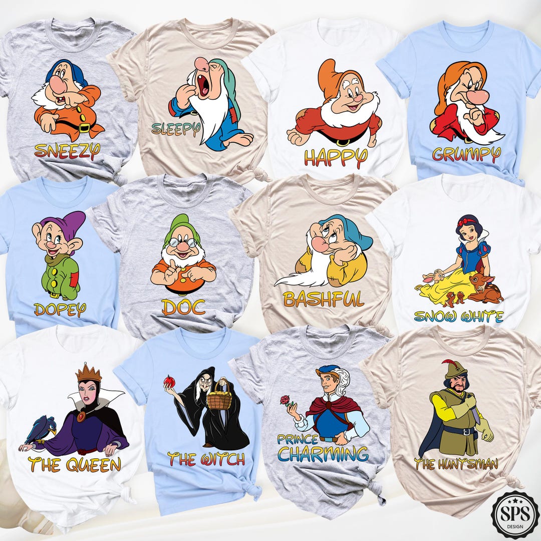 Snow White and Seven Dwarfs Shirts Disneyland Family Trip Tshirt Disney ...