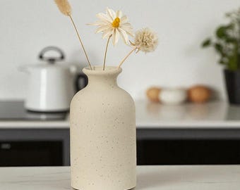 Modern Minimalist White Ceramic Vase, Home Decor
