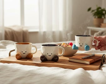 漫画風セラミックコーヒーマグ、かわいい朝食用ミルクカップ、キッチン用品ギフト、愛らしいデスク＆ホームデコレーション