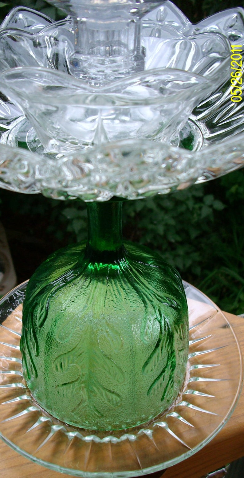 Upcycled Recycled Glass Plate Garden Solar Light Etsy