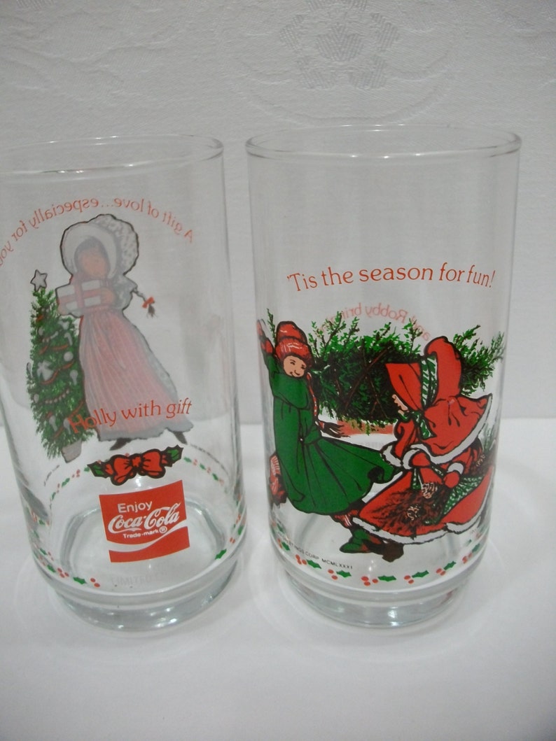 holly hobbie coke christmas glasses