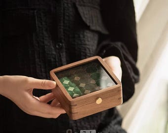 Recuerdo personalizado para mascotas pequeñas, urna de madera japonesa hecha a mano (para conejos, hámsteres, cobayas y pájaros), con etiqueta personalizada.