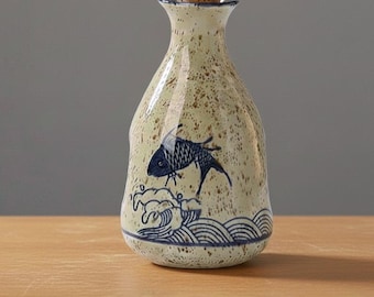 Keramikset im japanischen Stil - Goldfisch-Design Soju-Flasche und Tassen