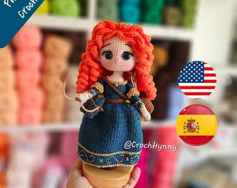 Amigurumi-mönster Prinsessan Merida (PDF-mönster)