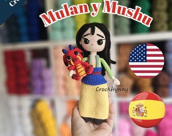 Amigurumi Pattern - Mulan and Mushu-(PDF Pattern)