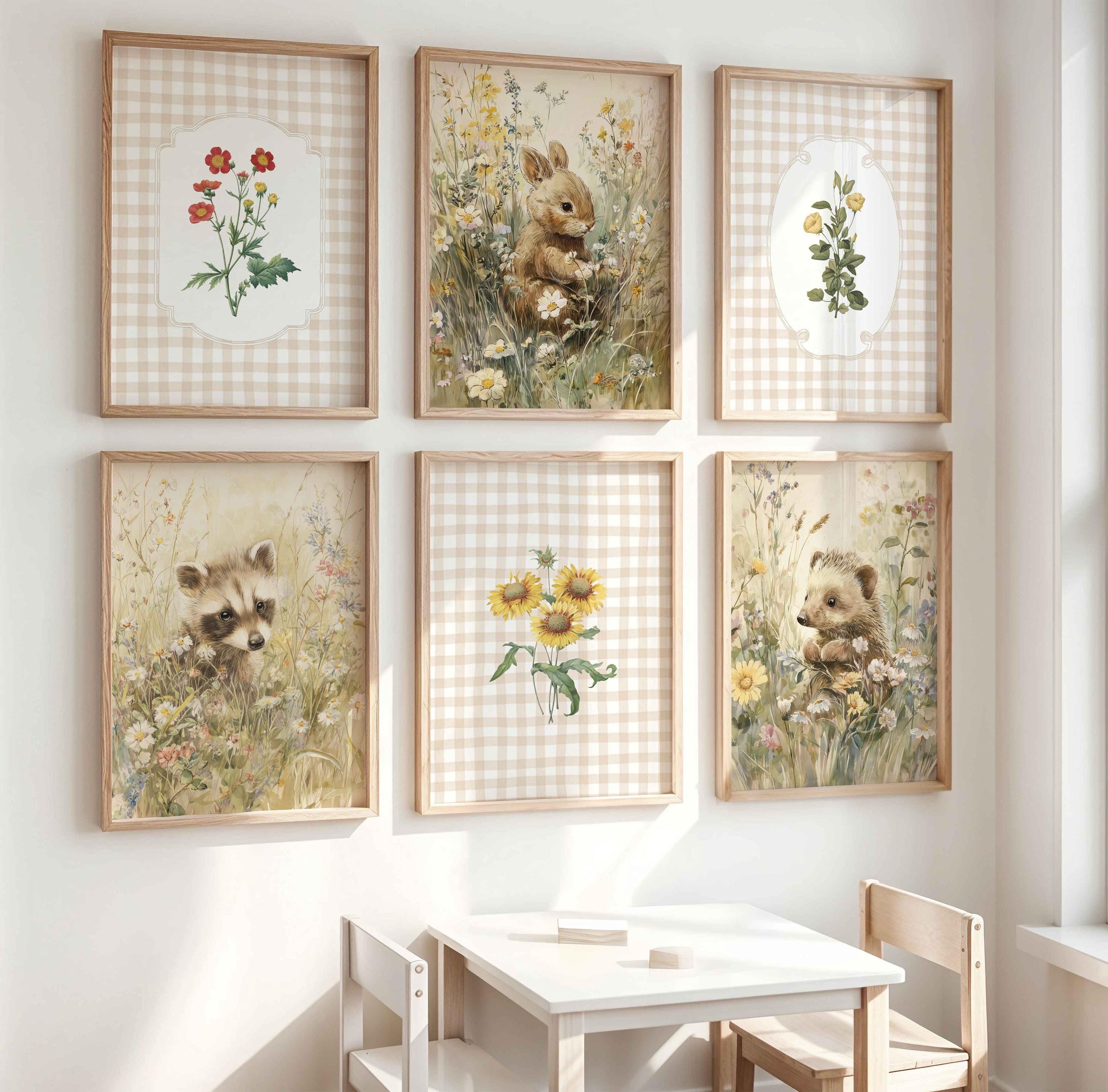 Woodland Animals Nursery Wall Art Gallery: Vintage Botanical Prints ...