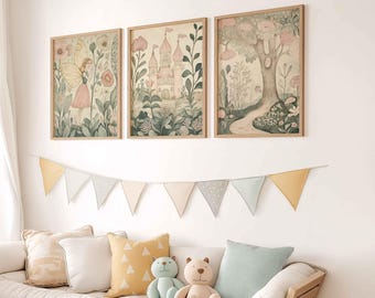 Fairy Castle : Vintage Poster, zauberhaftes Poster fürs Kinderzimmer