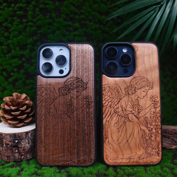 Engraved Angel Wood iPhone Case | Walnut & Cherry, Retro Design - Etsy Engraved Angel Wood iPhone Case | Walnut & Cherry, Retro Design - Etsy