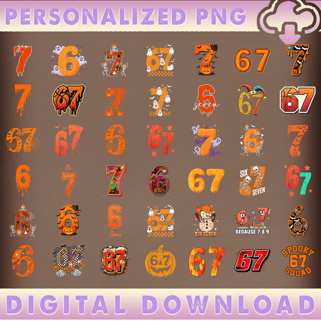 Lustige Gen Alpha Six Seven 6 7 Meme Png-Bundle, Lustige Sechs Sieben ...