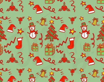 Weihnachten Seamless Pattern: Stoff, Becher, Tapete (Digitale Datei)