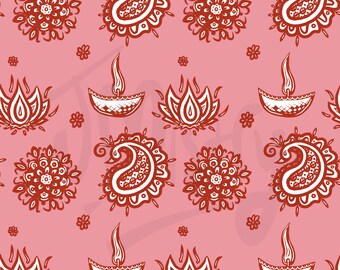 Diwali Indianer Muster: Stoff, Becher, Tapete (Digitale Datei)