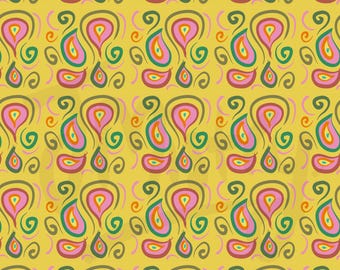 Retro Bunte Tropfen Muster: Nahtloses Stoffdesign (Digitaler Download)