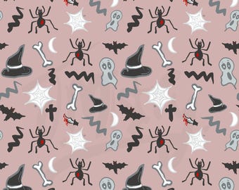 Halloween Print: Spinnen, Fledermäuse, Geister Muster (Digitaler Download)