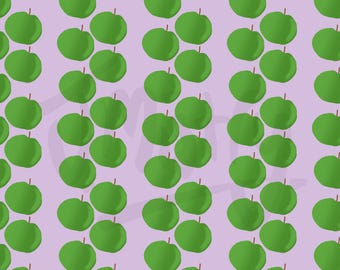 Grüne Äpfel Muster: Stoff, Becher, Tapete, Geschenkpapier (Digitale Datei)