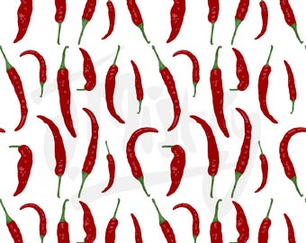 Chilischoten Nahtloses Muster: Stoff, Becher, Tapete, Geschenkpapier (Digitale Datei)