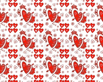 Love Hearts Seamless Pattern: Stoff, Becher, Tapete, Geschenkpapier (Digitale Datei)