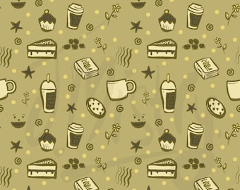 Kaffee und Tee Muster: Stoff, Becher, Tapete, Geschenkpapier (Digitale Datei)