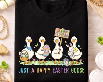 Ganso de Pascua PNG, divertido gráfico de camiseta de primavera con pato (descarga digital)