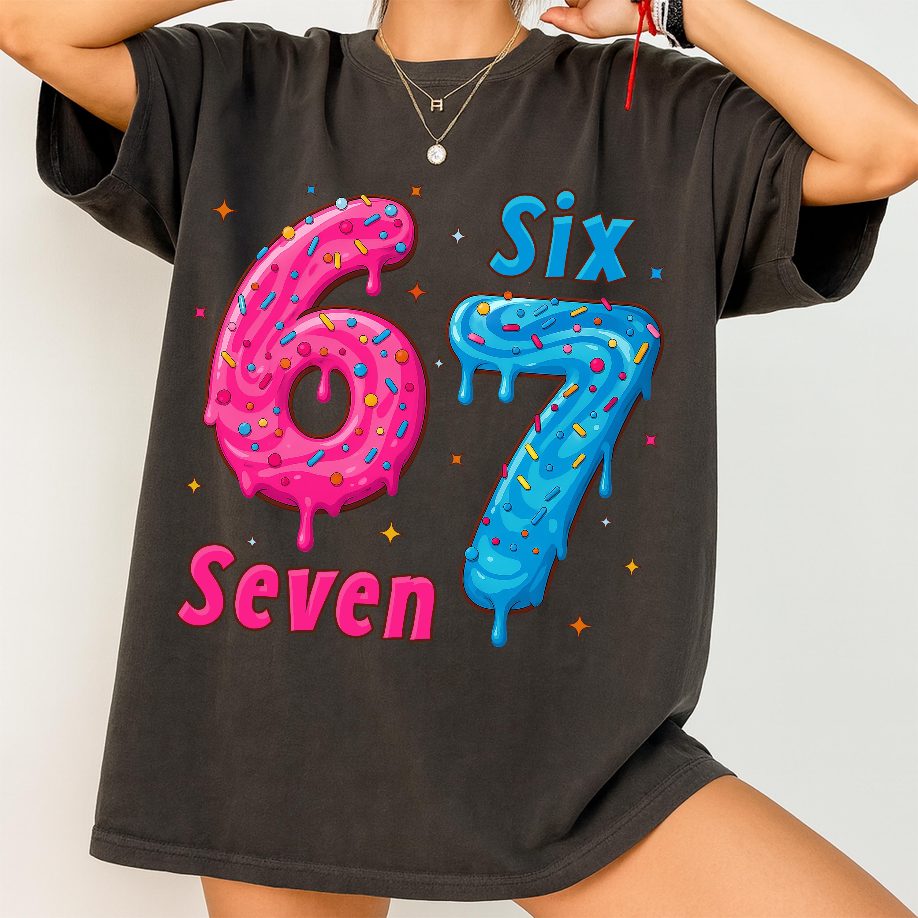 Donut Number 67 PNG, Pink Blue Icing Drip 67 Clipart, Sweet Candy ...