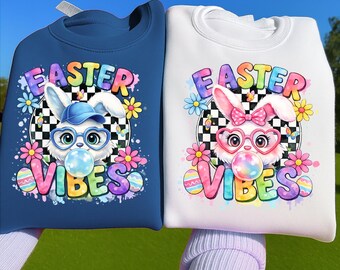 Conejo de Pascua de mezclilla PNG, diseño de conejo patchwork para sublimación (descarga digital)