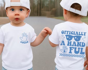 PNG personalizado para niño de 5.º cumpleaños, oficialmente un puñado PNG, cumpleaños de cinco años PNG, nombre personalizado PNG para niños, 5.º cumpleaños PNG