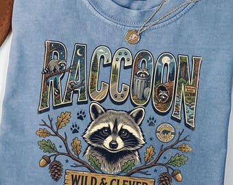 Raccoon Shirt, Comfort Colors Backyard Bandit Tee, Cute Woodland Animal Shirt, Wildlife Nature Lover Graphic Tee